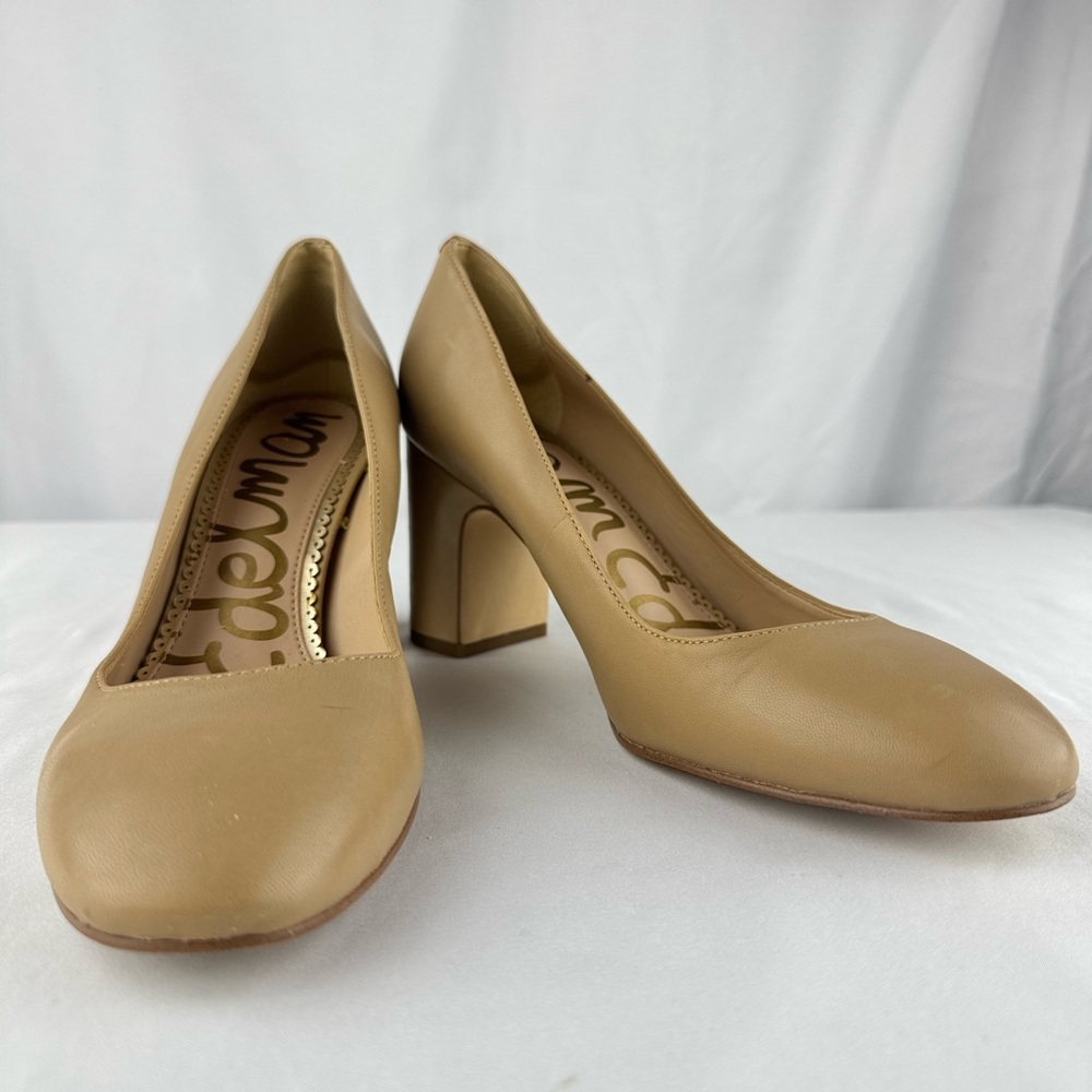 Sam Edelman Tan Leather Block Heels